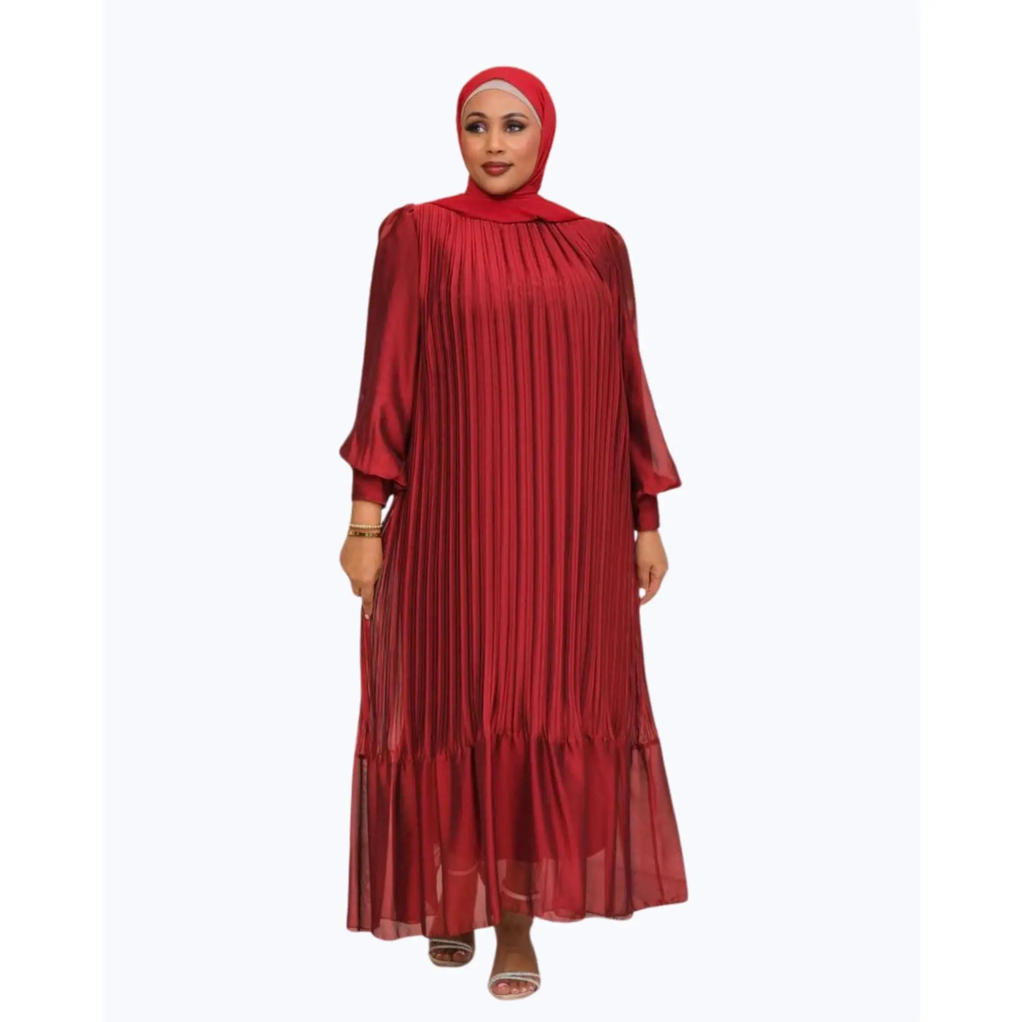 Yasmin Dress - Elegant Design with V-Neckline and Side Slits, Ideal for Any Occasion