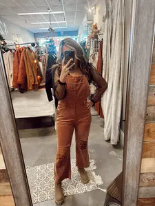 Vintage Rust Corduroy Overalls Womenswear