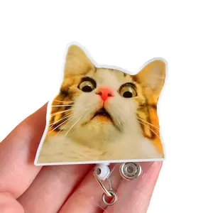 Glitter My Badge Funny cat meme cat badge reel for nurse and hospital workers. Badge clip Badge pull - Retractable swivel clip with a 360 rotation. Great gift for coworker