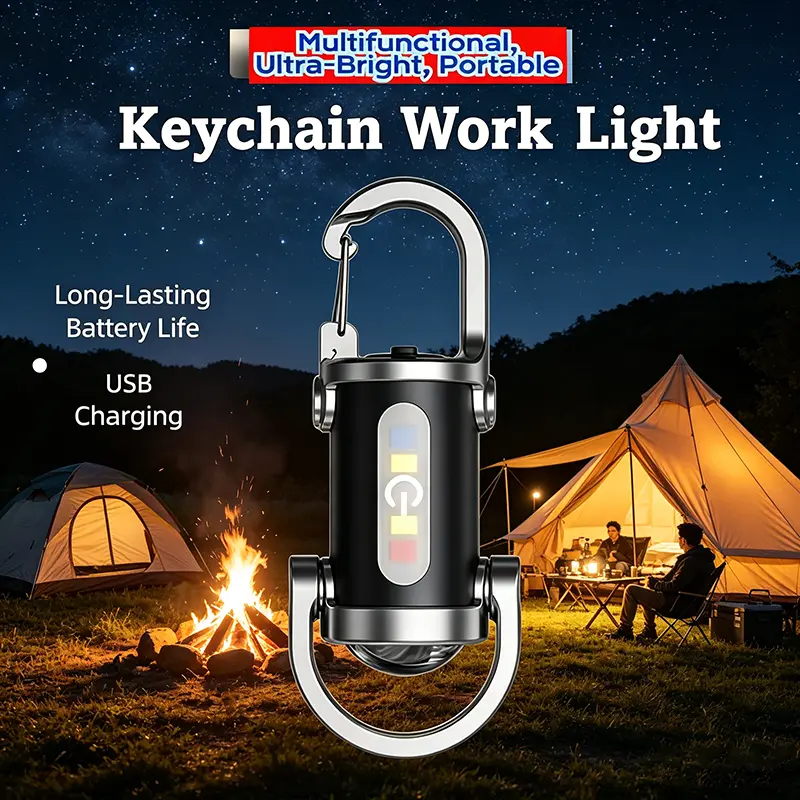 【2026】 Mini Portable Outdoor Hardware Keychain, Sturdy Lockable Alloy Carabiner Buckle, Rotatable Multi-Function Key Ring Hook, Compact Carry Accessory for Walking, Searching, Camping and Hiking, Practical Holiday Gift for Boyfriend
