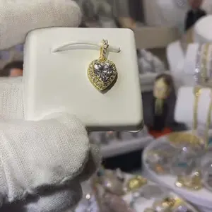 1jennstar - Vermeil over Sterling Silver MoissaniteHeart Pendant