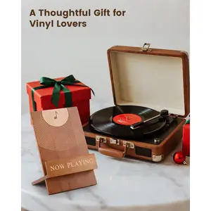 Solid Wood Vinyl Display Holder for Albums, Stable Scratch-Free Record Stand, Minimalist Display for Collectors DJs and Music Lovers