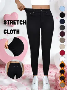 GILIPUR Women's Stretch Solid Color High-Waist Slim-Fit Casual Pants (Regular & Fleece-Lined Versions) | Stretchy Fabric, Unrestricted Movement, Office-Ready & Versatile, Skin-Friendly & Comfortable,fyp,winter fashion,ootd,fyp,outfit