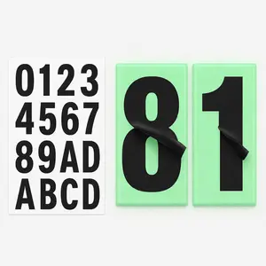 Glow in the Dark House Numbers & Letters – 2 Plate Mailbox Address Kit – Two 3.94"x2.36" Green Luminous Plates with 2 Sets of Self-Adhesive Numbers 0–9 & Letters A–D – Weatherproof, Easy Mount