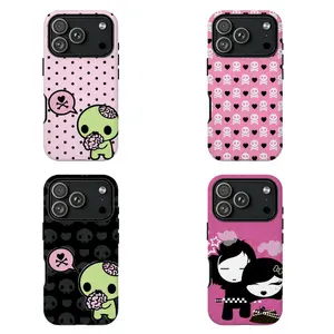 T-T0kidoki Y2k Phone Case Goth Cute Zombie Phone Case Compatible for iPhone 17Promax 16 15 14 13 12 11 and for Samsung S21-S25 Perfect Gift For Punk Aesthetic Lover