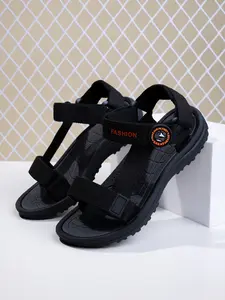 Boys' Summer Beach Sandals, Dual Buckle Design, Fashionable Outdoor Shoes, Adjustable Velcro, Easy Wear & Remove, Plain Color