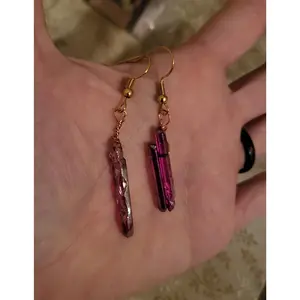 Purple Icicle Crystal Earrings