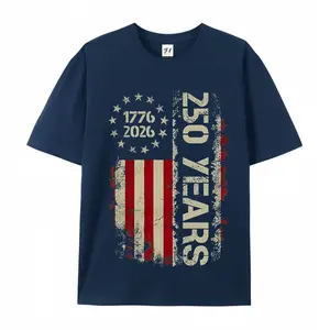 Vintage USA 250th Anniversary 1776-2026 250 Years Distressed American Flag Graphic T-Shirt, Patriotic Cotton Oversized Comfort Outfit, 4th of July Retro Fashion Tee, Casual Crew Neck Green Short Sleeve Top, Perfect Independence Day & Holiday Gift For Prou