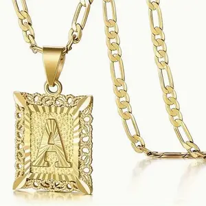 letter A-Z name initials necklace for men and women, birthday special holiday gift, basic style, simple and elegant men jewelry