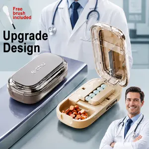 Upgrade-Designed Compact Pill Splitter Box-3-in-1 Medicine Cutter for 1/4 1/2 & 1/3 Doses|Portable Tablet Organizer for Travel, Pet Medication & Daily Use| Fits Different Pill Sizes, Multicolor optional,Pillcutter,Ideal for Thanksgiving