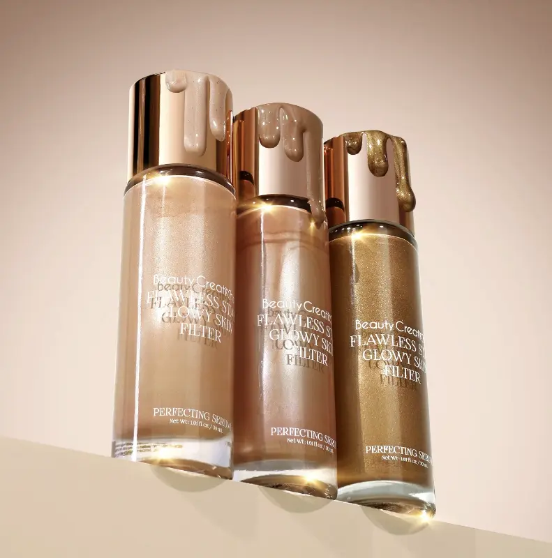 Beauty Creations Flawless Glowy Skin Filter Cosmetic Foundation - Light, Hydrating Moisturize Formula for Dry Skin, Blurs Imperfections, Shade 03o, 30ml, Perfect For Everyday Makeup Use, Radiance, Daily, Perfect For Everyday Use, Tocopheryl Acetate, Iron,