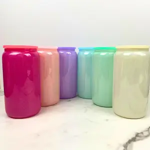 16 oz Shimmer Glass, Wholesale Cups, Drinkware, Reusable Cup, Glassware, Tumbler