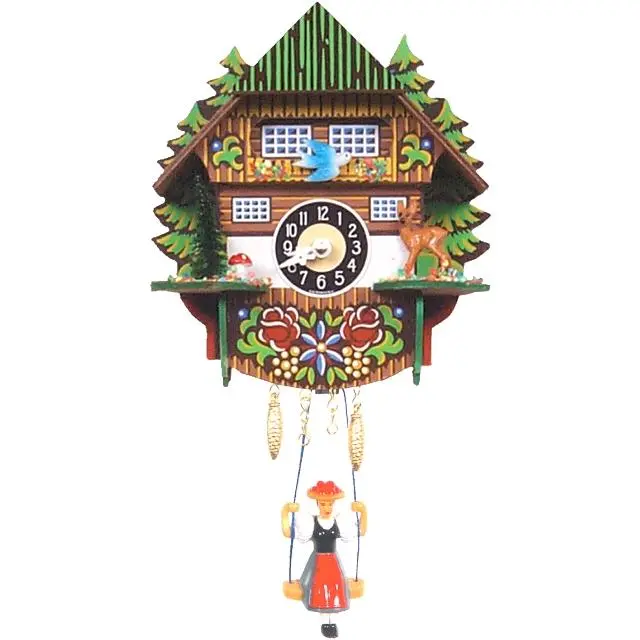 212 MAIN Alexander Taron 0144SQ Engstler 6.5in Wooden Analog Basic Glam Mini Size Battery-Operated Chime Clock - Decorative Specialty Clock with Switch, 1-Year Warranty, Home Decor, Holiday Gift