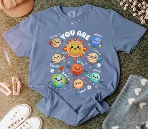Comfort Colors You Are Positive Affirmation Solar System TShirt, Cute Planet Teacher Tee, SEL Kindness TShirt, STEM Science Teacher Top