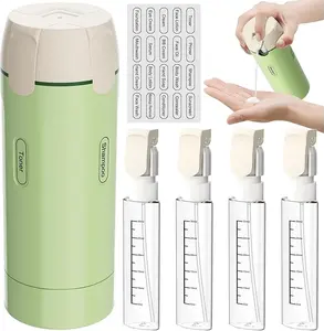 4 in 1 Refillable Travel Bottles Leak Proof Toiletries Dispenser Portable Shampoo Container