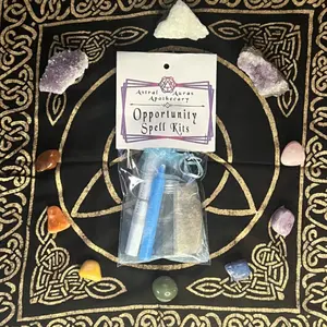 Astral Auras In-House Herb Blended Spell Kits - Manifest Greatness with Custom Herb Blend Glass Jar Wax Wooden Spoon Cleansing Incense Detailed Scroll & Spotify Playlist for Rituals