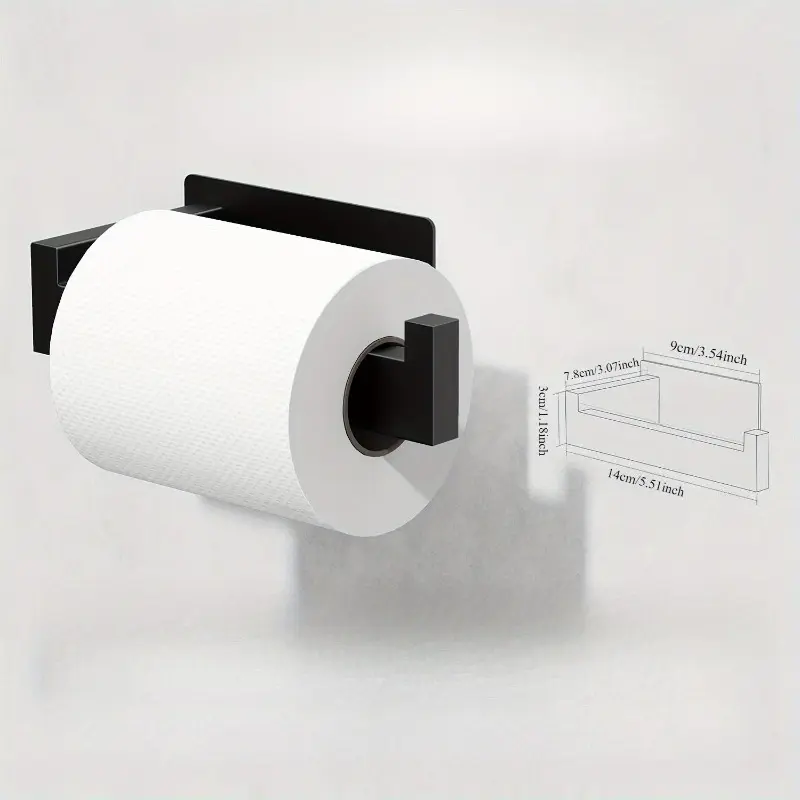Self-adhesive wall-mounted toilet paper holder, square roll-type paper dispenser, bathroom toilet paper holder, easy to install