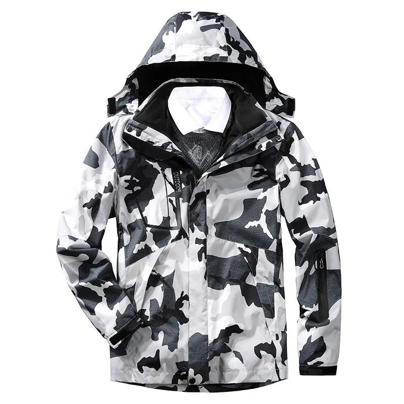 Men's Shell Jacket Three-in-One Warm Sportswear Camouflage Size L-6XL, 100% Polyester Men Jacket Camo Polyester