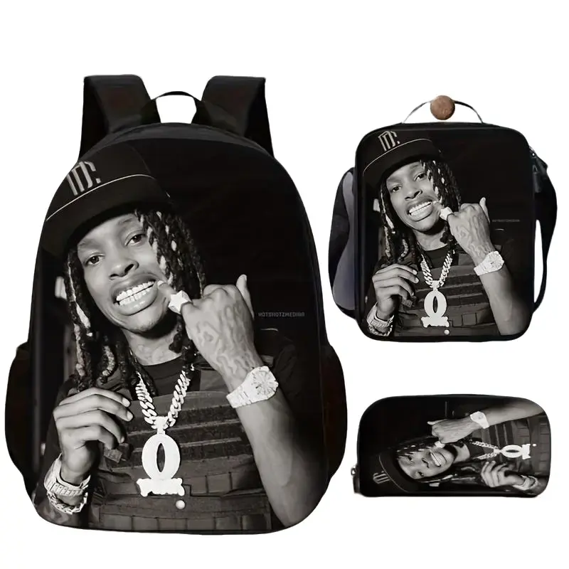 A Set of Three Character Print Backpacks for Teenager And Teenager - Includes a Shoulder Bag And a Pencil Case, Lightweight Travel Backpack, Work Backpack, Laptop Compartment, And Tablet Compartment., For Teenager