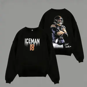 Caleb Williams 8 - Iceman 'Cold' Celly For Da Bears Cotton Hoodie Sweatshirt T-Shirt (Made In US), Bears Football Fans Outfit, Bears Fans Shirt, Gift For Football Fans, Football Graphic Hoodie