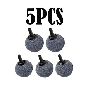 5 Piece Stone Bubble Oxygen Diffusers, Sphere Air Stones for Aquariums, Ponds, Hydroponic Systems, No Charging Needed, No Battery Required