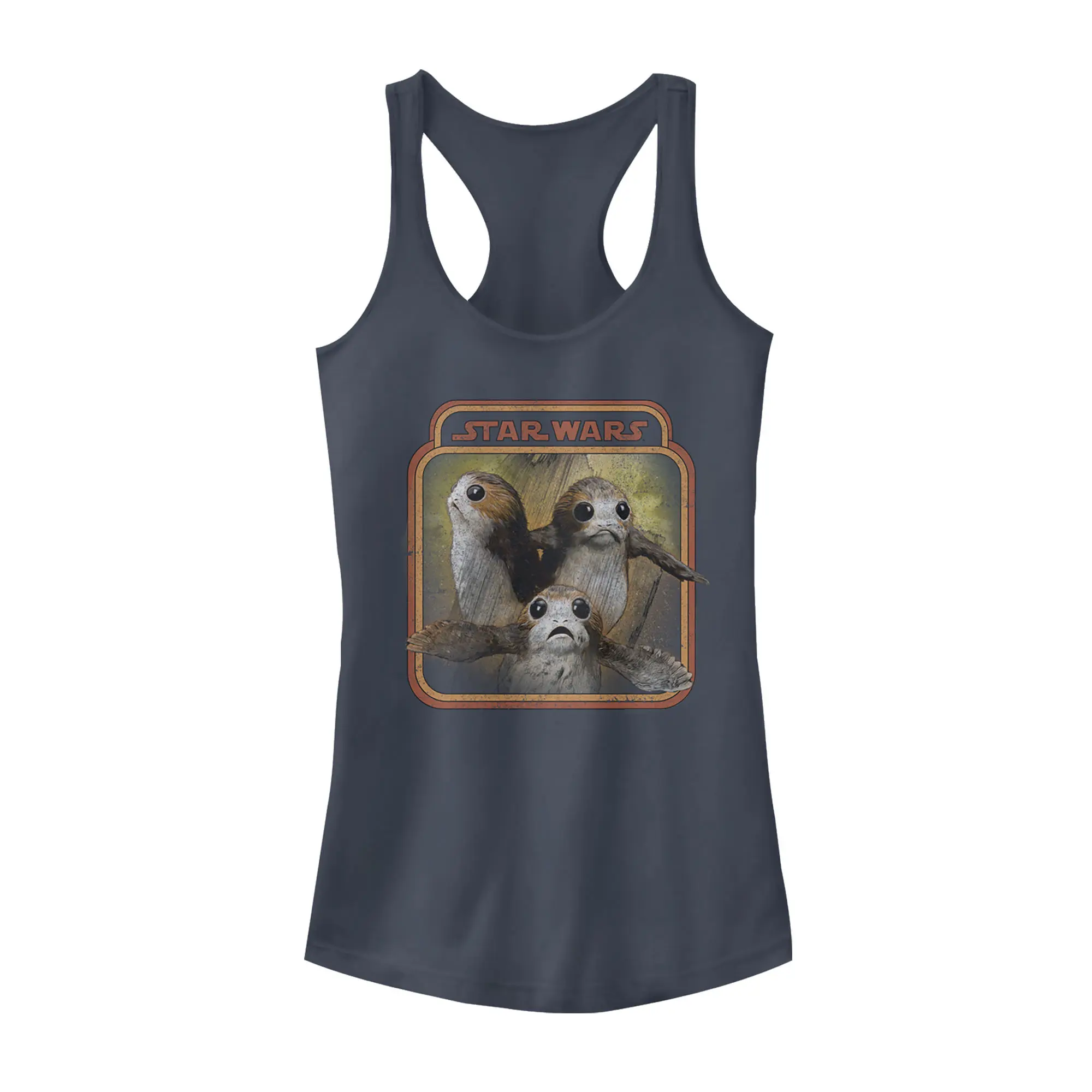 Women's Star Wars The Last Jedi Porgs Graphic Racerback Tank Top - Cotton Fabric, Fashion Crew Neck, Casual Juniors Sleeveless Clothes