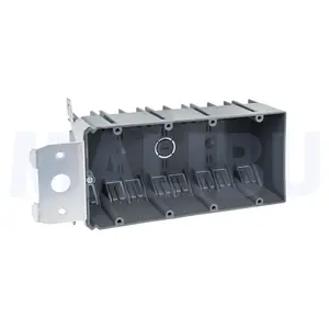 Malibu P4GADJ-V Non-Metallic Four-Gang Adjustable Vertical Wall Box - New Work, 68 Cubic- 30 Pack