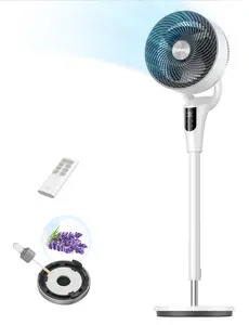 DREO Bedroom Fan, 2026 Upgraded, 90ft Airflow, 20dB Ultra Quiet, 90° Oscillating Standing Fan for Whole Room, DC Motor, 8+ Speeds, 3 Modes, 38-42'' Adjustable Height, 8H Timer, 105° Manual Vertical Tilt