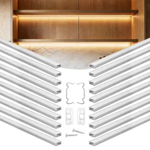 VEVOR 20-Pack 6.6 ft/2M U Shape LED Aluminum Channel, Summervibes,Summervibes, with Milky Cover, End Caps and Mounting Clips, Aluminum Profile for LED Strip Light Installations, Easy Installation, for Under Cabinet Counter