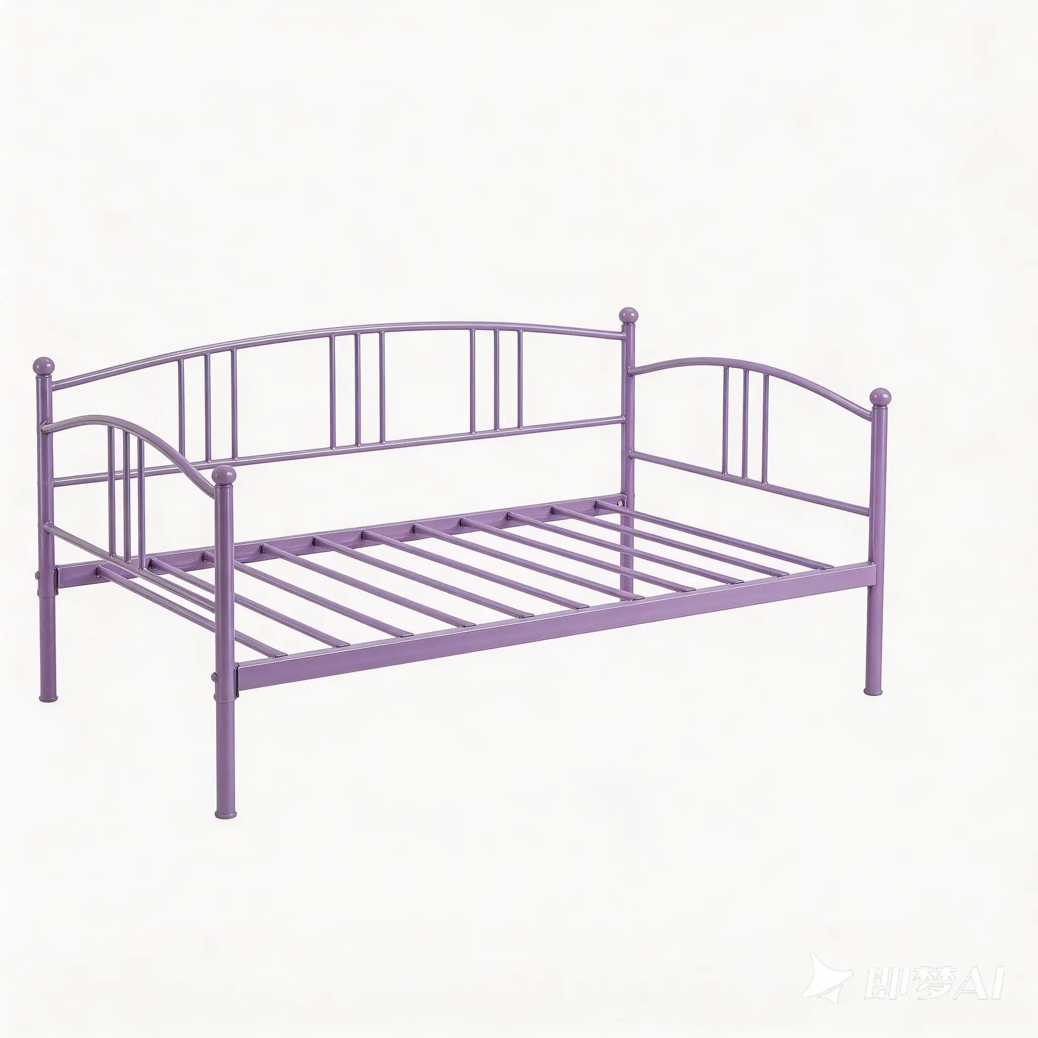 Garvee Twin Metal Daybed with Steel Slat Support, Arched Headboard Sofa Bed in Purple for Bedroom and Guest Room, Sturdy and Stylish Multi-Functional Furniture