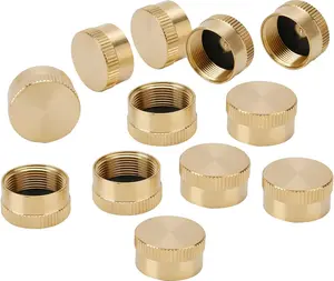 propane MEASUREMAN Solid Brass Refill 1lb Propane Tank Cap, Propane Bottle Cap Prevent Gas Leaking, 12 Packs