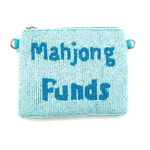 Mahjong Funds Beaded Coin Purse Pouch