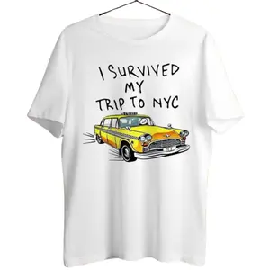 I Survived My Trip To NYC T Shirt Spider Tom New York City Yellow Taxi Movie Ideal Gift Present Unisex Men’s Ladies Top Tee T Shirt Womenswear Breathable Clear Cropped Day Hoodie Oversize Cotton