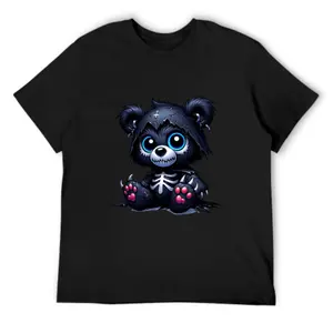 Scare Teddy Bears Print T-shirt Scary Funny Shirts Short Sleeve Graphic Tee Tops for Men
