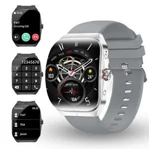 Valdus HK80 Curved Surface Smartwatch 2.2-inch HD Touch Screen Call Function 100+ Sports Modes IP67 Waterproof for Android iPhone Devices Black Wristwatch Recording Tracker Wearable Man Monitor Workout Smartphone