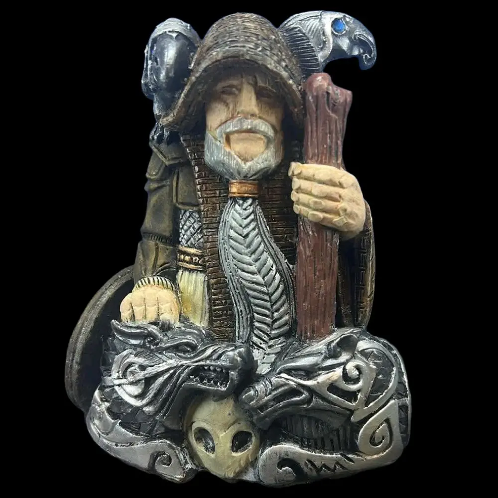 Odin Norse God hand painted Deity statue.