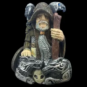 Odin Norse God hand painted Deity statue.