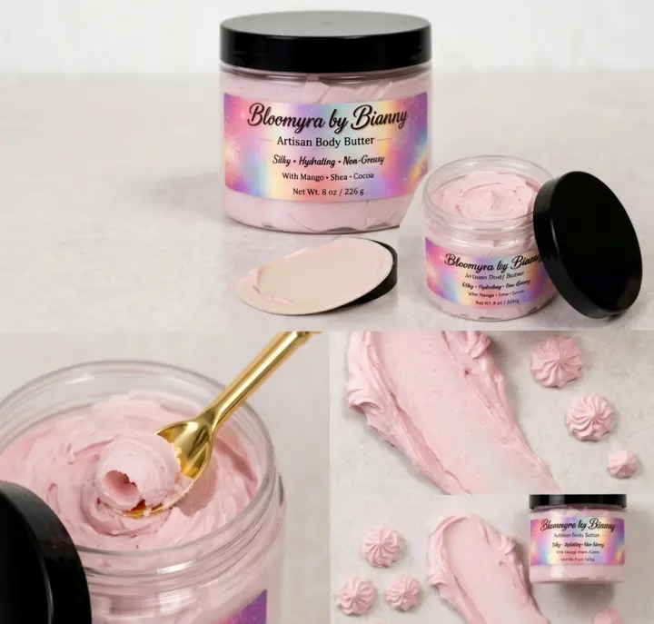 Bloomyra Body Butter Pack (2 Count) - 8oz Intense Hydrate Moisturizer, Soothing Body Care for Dry Skin
