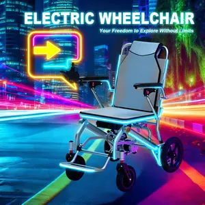 Ultralight 38lbs Foldable Electric Wheelchair! 350lbs Capacity & 15+ Miles Range. 500W All-Terrain Power Chair for Adults & Seniors Travel. Detachable Lithium Battery.