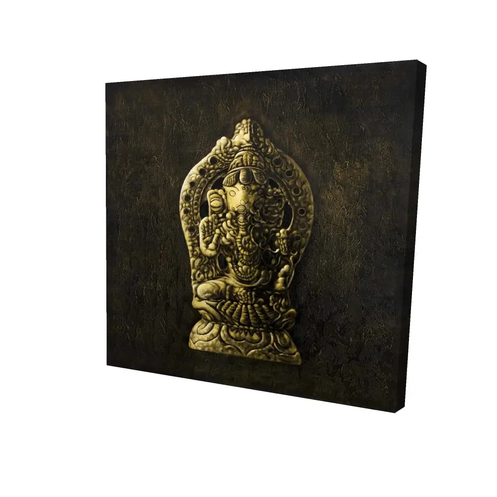 Begin Home Decor 2080-2424-RE10 24 x 24 in. Black Elephant Ethnic Canvas - Lord Ganesha Home Decor Art