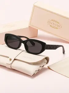 Elegant Women's Oversized Eyeglasses, Slimming Face Design, Includes Eye-Catching Case & Cloth, Perfect Gift for Her