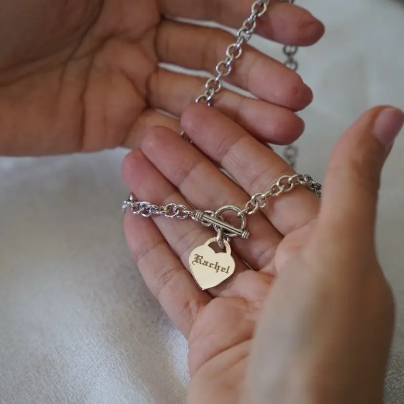 Toggle Heart Charm Necklace