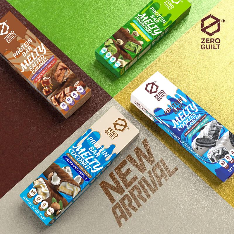 ZERO GUILT Salted Caramel 20G Protein Bar, ZERO Added Sugar, 60g Net Weight - 12 Pack