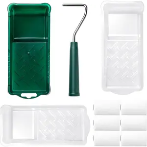2 Inch 10 Pack Small Foam Paint Roller Kit with High-Density Foam Roller, Paint Tray, Liner, Roller Frame, Mini Paint Roller for Painting Corners