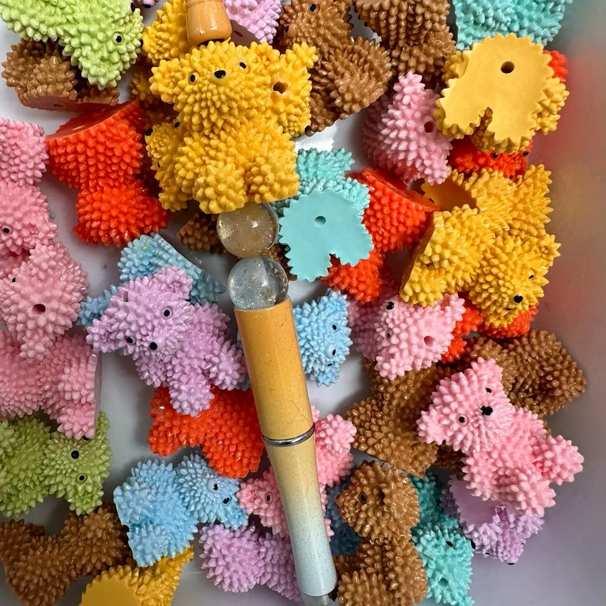 Large bear bead /. Perfect for pen beading and keychain DIY / bears for crafts