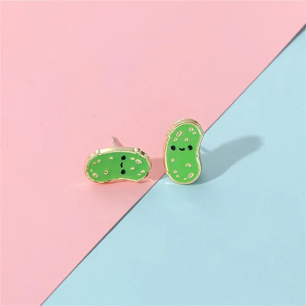 Cute Enamel Pickle Earrings, Whimsical Vegetable Shaped Earrings, Daily Fashion Refinement Jewelry Gift for Friends, Whimsical Earrings