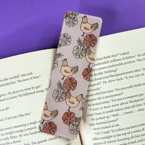 Chickens & Flowers - UV Printed Acrylic Bookmark