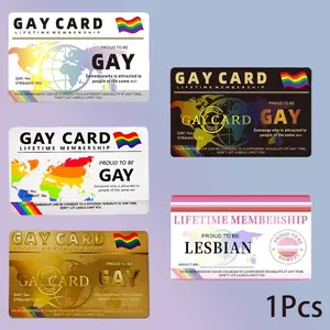 PVC Gay Pride Membership Card Decoration, 8.5x5.4 Cm Size, Positive Energy Conveying Design, Ideal Gift for Christmas & April Fools' Day