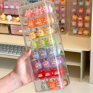 8-Compartment Acrylic Display Rack for Dolls and Handmade Mystery Boxes, Transparent Tiered Storage Organizer, Durable Structure, Easy Organization