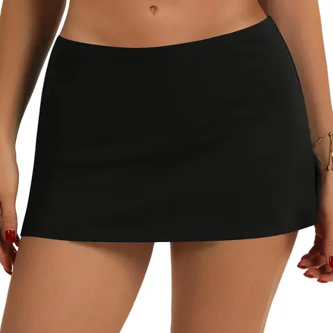 Women's Low Rise Sporty Skort - Elastic Waist, Built-in Shorts, Pockets, Stretchy 85% Polyester 15% Spandex, Solid, Cold Wash, Breathable Workout Tennis Skorts for Female 2026
